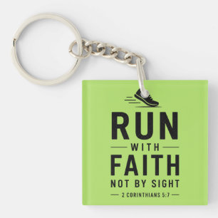 Christian Runner Bible Verse Faith Running Motivat Key Ring