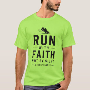 Christian Runner Bible Verse Faith Running Motivat T-Shirt
