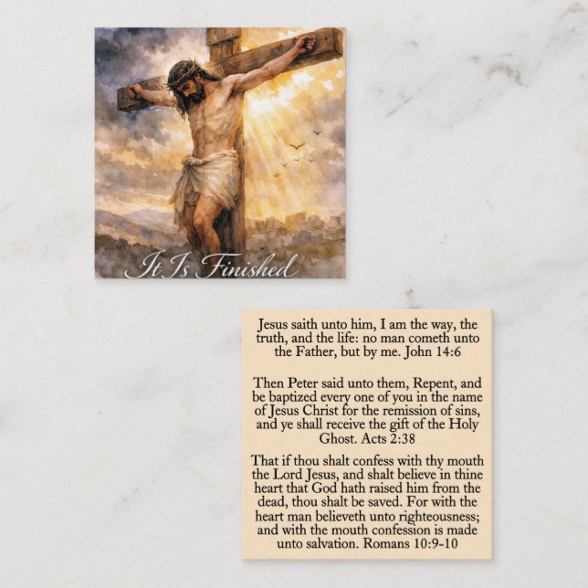 Christian Salvation Tract Cards (Front/Back)