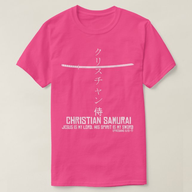Christian Samurai Kanji Cross  T-Shirt (Design Front)