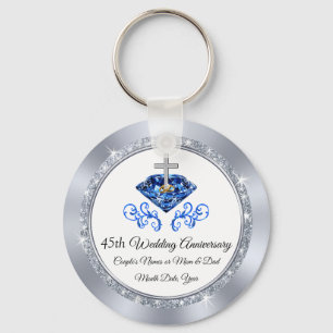 Christian Sapphire 45th Anniversary Party Ideas Key Ring