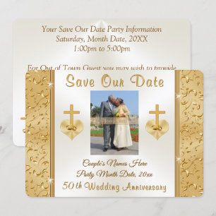 CHRISTIAN SAVE the DATE 50th Wedding Anniversary Invitation