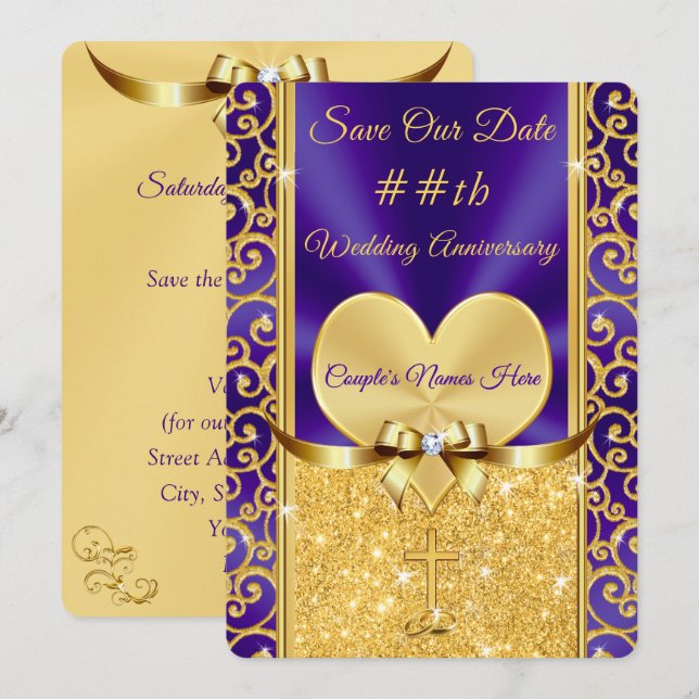 Christian Save the Date Anniversary Cards (Front/Back)