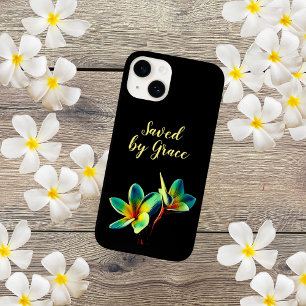 Christian "Saved By Grace Quote" with Yellow Text Case-Mate iPhone 14 Case