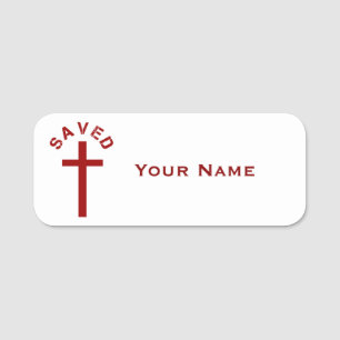 Christian Saved Red Cross Church Events/Pastor Name Tag