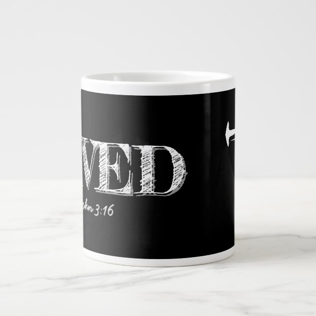Christian SAVED with 3 Nail Cross Large Coffee Mug (Front)