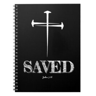 Christian SAVED with 3 Nail Cross Notebook