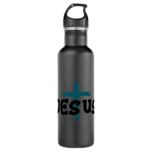 Christian sayings Jesus cross chest 1 710 Ml Water Bottle