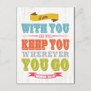 Christian Scriptural Bible Verse - Genesis 28:15 Postcard