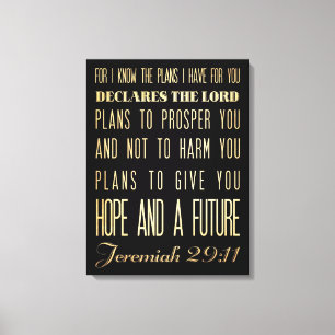 Christian Scriptural Bible Verse - Jeremiah 29:11 Canvas Print