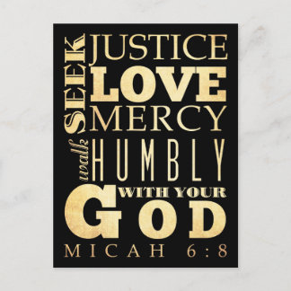 Christian Scriptural Bible Verse - Micah 6:8 Postcard