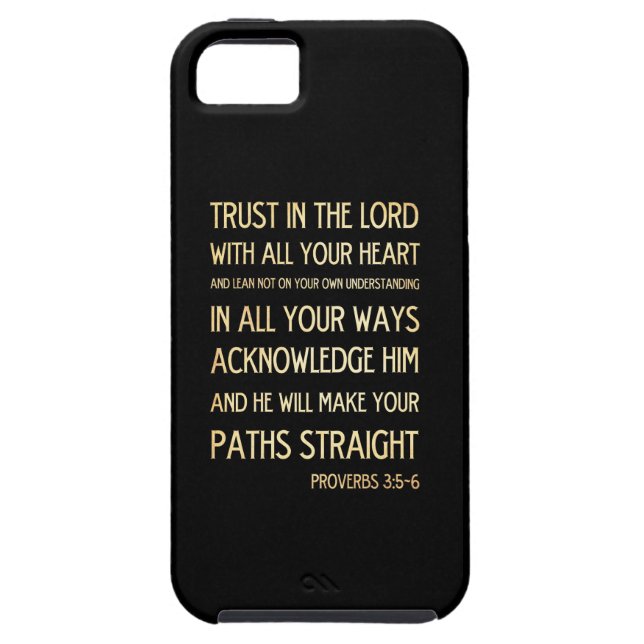 Christian Scriptural Bible Verse - Proverbs 3:5-6 Case-Mate iPhone Case (Back)