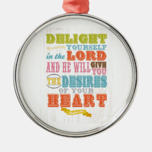 Christian Scriptural Bible Verse - Psalm 37:4 Metal Tree Decoration