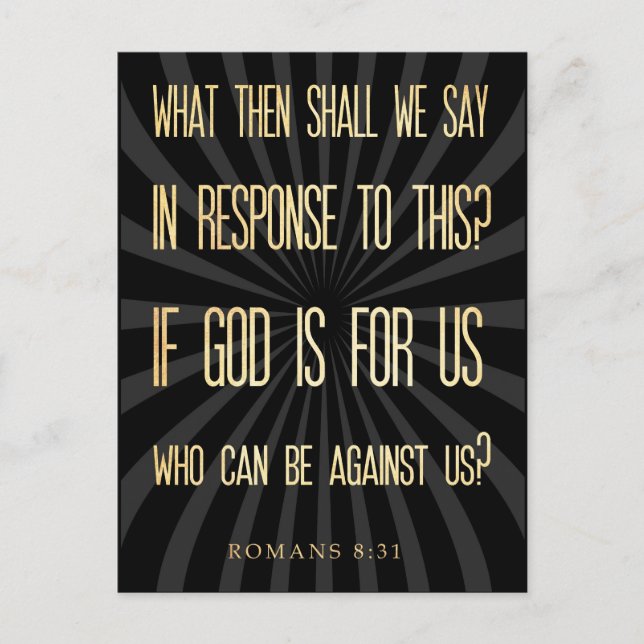 Christian Scriptural Bible Verse - Romans 8:31 Postcard (Front)