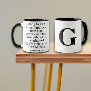 Christian Scripture 2 Timothy 2:15 Monogram  Mug