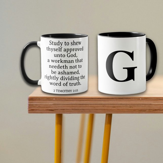 Christian Scripture 2 Timothy 2:15 Monogram  Mug (Creator Uploaded)