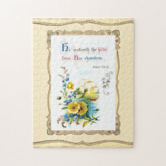 Christian Scripture And Pretty Flowers  Jigsaw Puzzle