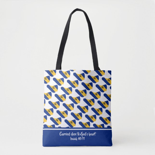 Christian Scripture BARBADOS FLAG Isaiah Tote Bag (Front)