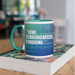 Christian Scripture Be Kind Verse Blue Green Mug