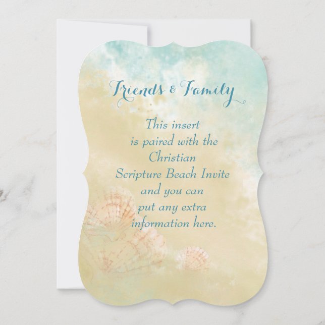 Christian Scripture Beach  Seashell Destination Invitation (Back)