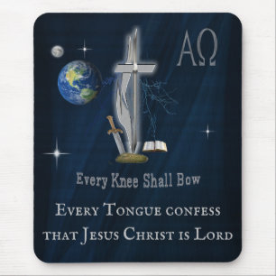 Christian Scripture every knee shall bow Mouse Mat