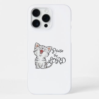 Christian scripture gift with cute cat, Praise The iPhone 16 Pro Max Case