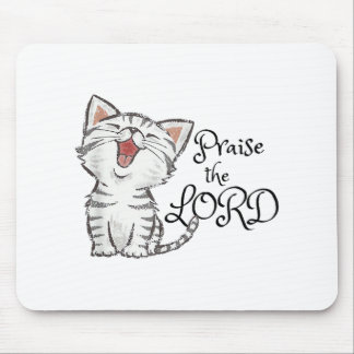Christian scripture gift with cute cat, Praise The Mouse Mat