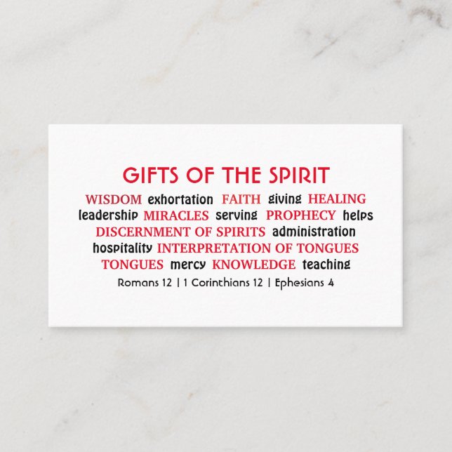 Christian Scripture | GIFTS OF SPIRIT | Modern Business Card (Front)
