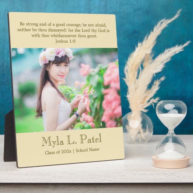 Christian Scripture Graduation 8x10 Photo Desktop  Plaque (Side)