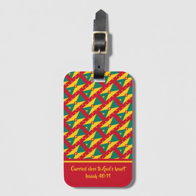 Christian Scripture GRENADA FLAG Isaiah Luggage Tag (Front Vertical)
