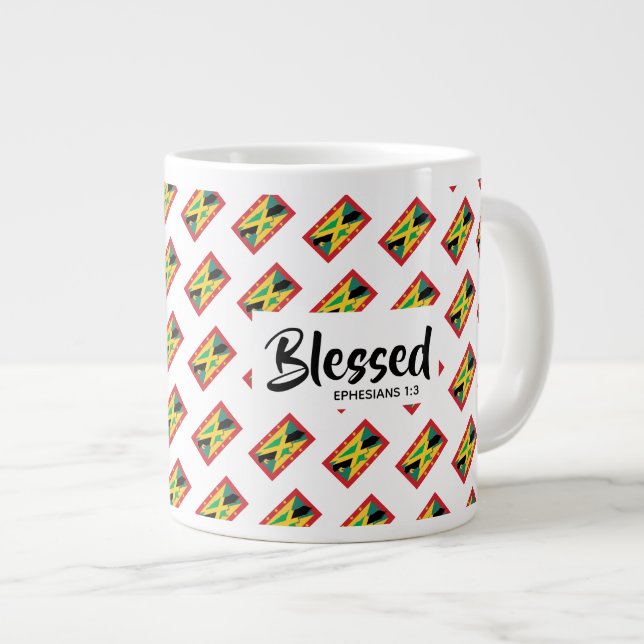 Christian Scripture JAMAICA GRENADA Dual Blessed Large Coffee Mug (Front Right)