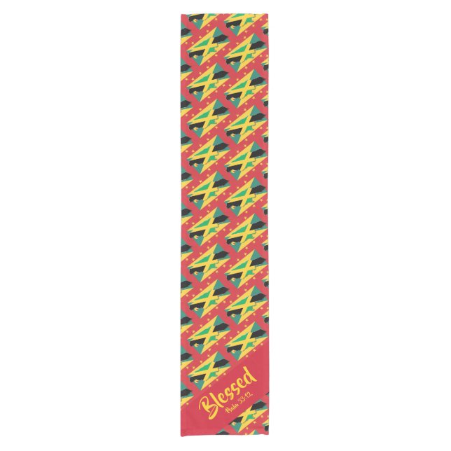 Christian Scripture JAMAICA GRENADA Dual Blessed Short Table Runner (Front)