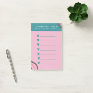 Christian Scripture Love Heart Reminder Post-it Notes