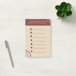 Christian Scripture Love Heart Reminder Post-it Notes