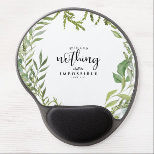 Christian Scripture Nothing Impossible White Gel M Gel Mouse Mat