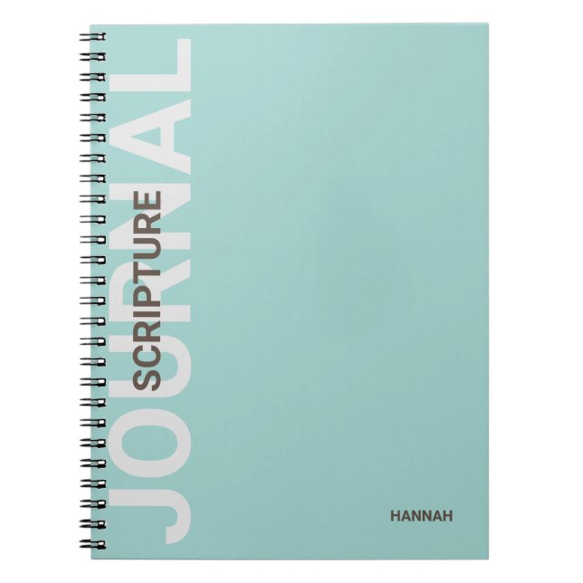 Christian Scripture Personalised Teal Journal (Front)