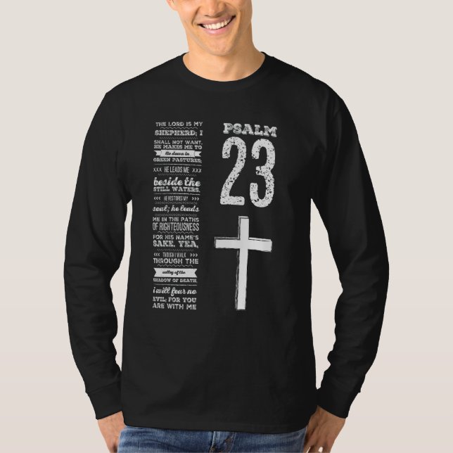 Christian Scripture Psalm 23 Youth Group Pastor Fa T-Shirt (Front)