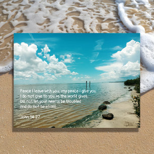 Christian Scripture Sky Water Peace Afraid Announcement Postcard