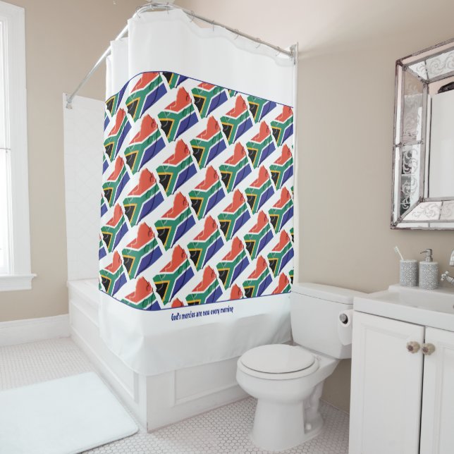 Christian Scripture | SOUTH AFRICA FLAG Shower Curtain (In Situ)
