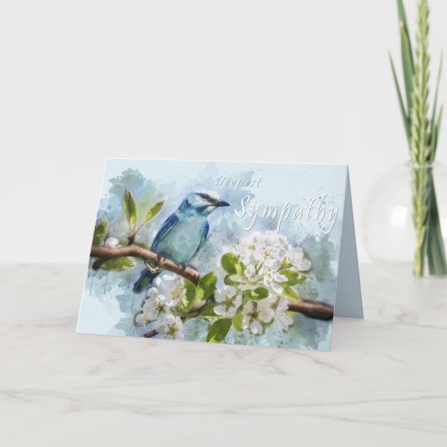 Christian Scripture Sympathy Card Blue Bird (Front)