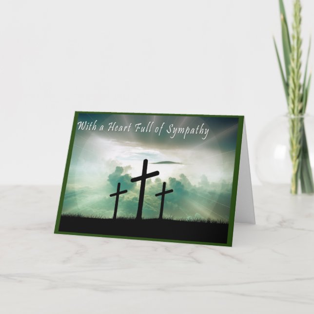 Christian Scripture Sympathy Card Crosses Golgotha (Front)