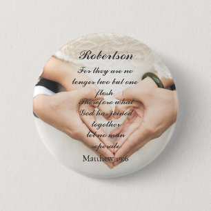 Christian Scripture Wedding Photo  6 Cm Round Badge