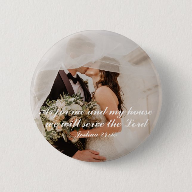 Christian Scripture Wedding Photo 6 Cm Round Badge (Front)