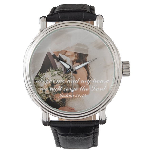 Christian Scripture Wedding Photo Watch (Front)