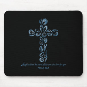Christian Seashell Style Beach Vacation Faith Cros Mouse Mat