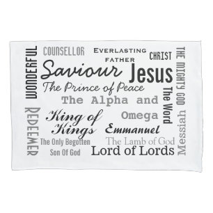 Christian Seventeen Names of Jesus Pillowcase