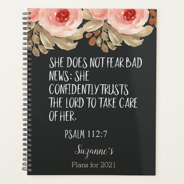 Christian She Does Not Fear Bad News 2022 Planner (Front)