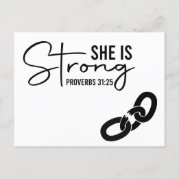 Christian She is Strong | We Miss You Postcard