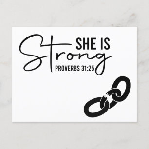 Christian She is Strong   We Miss You Postcard