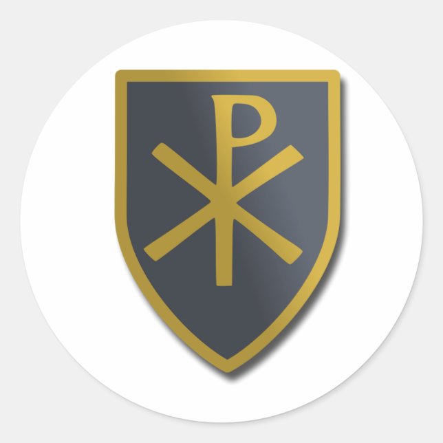 Christian Shield Classic Round Sticker (Front)